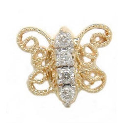AC841 14K DIAMOND BUTTERFLY SLIDE 